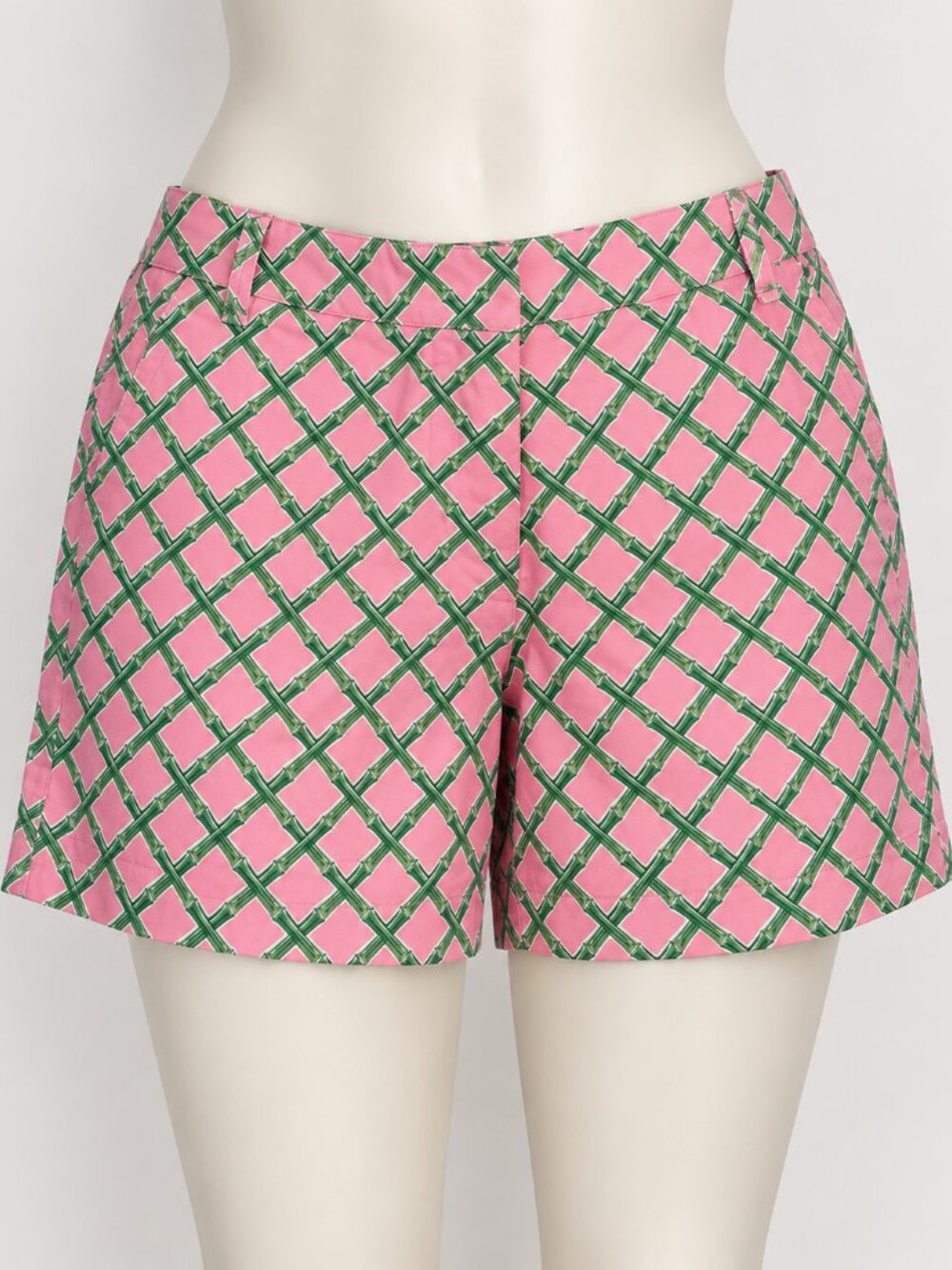 Crown & Ivy Pink & Green Geometric Lattice Shorts – Size 12